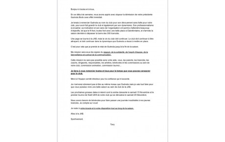 message de Tony Anisis